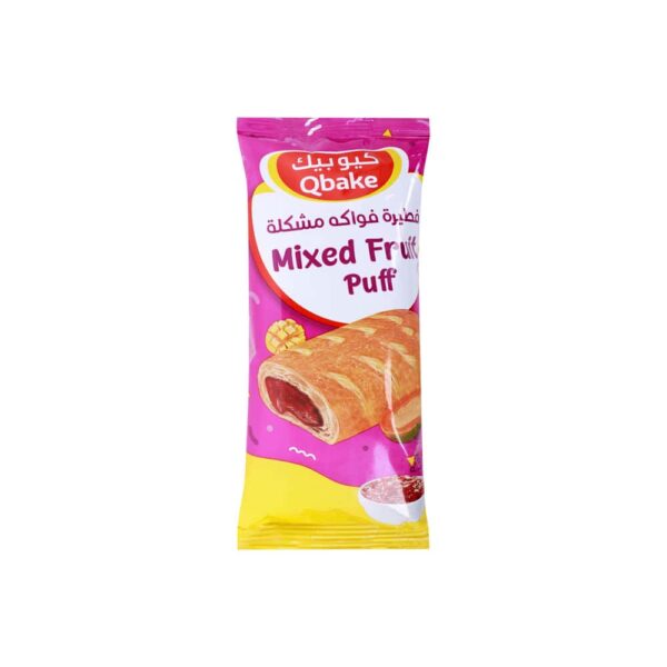 Qbake Mixed Fruit Puff 70g كيو بيك بف بالفواكه المختلطة 70 جم