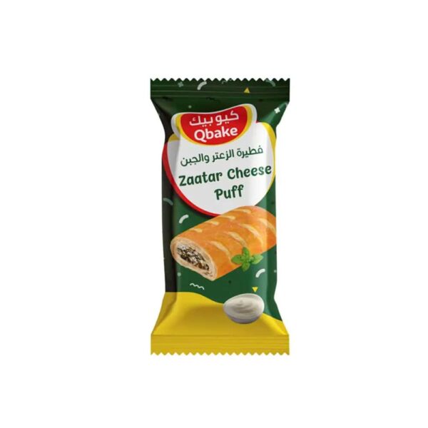 Qbake Zaatar Cheese Puff 70g كيو بيك بف بالزعتر والجبن 70 جم